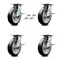 Service Caster 8 Inch Rubber on Aluminum Caster Set with Roller Bearings and Brakes/Swivel Lock SCC-35S820-RAR-SLB-BSL-4 - alternate 5